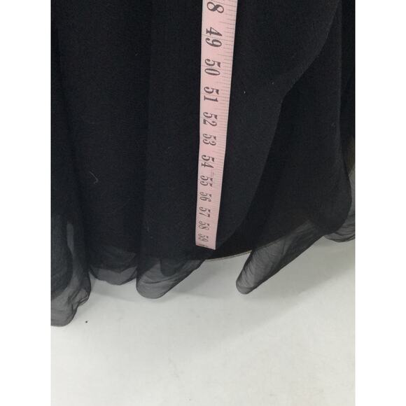 AW BRIDAL SZ 4 S black Patty tulle embroidered multi floral maxi dress NEW B59 - Picture 4 of 8